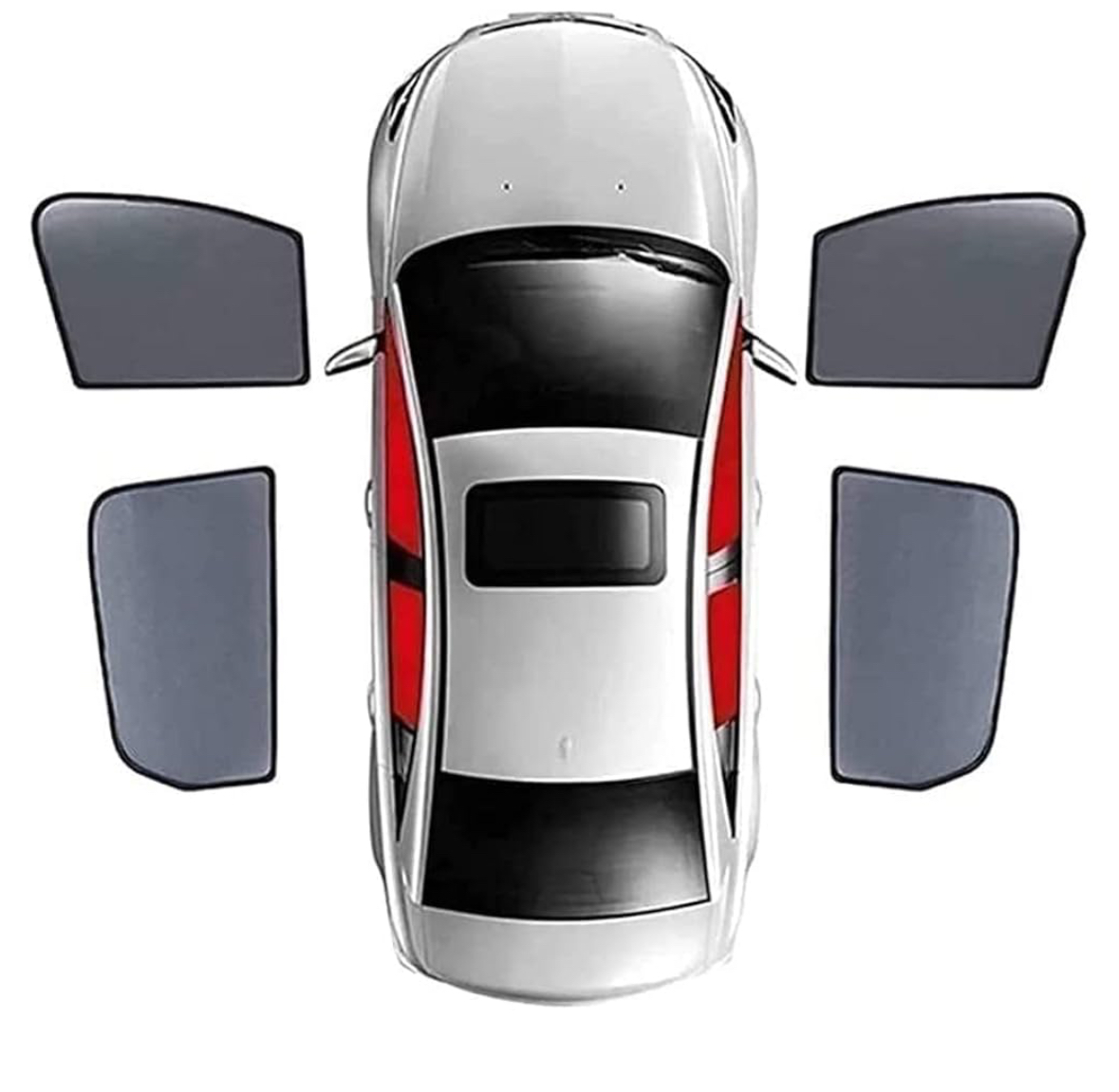 Volkswagen T-Cross (2018-2023) – 4-delig Voor en Achterportieren zonneschermen - Afbeelding 2