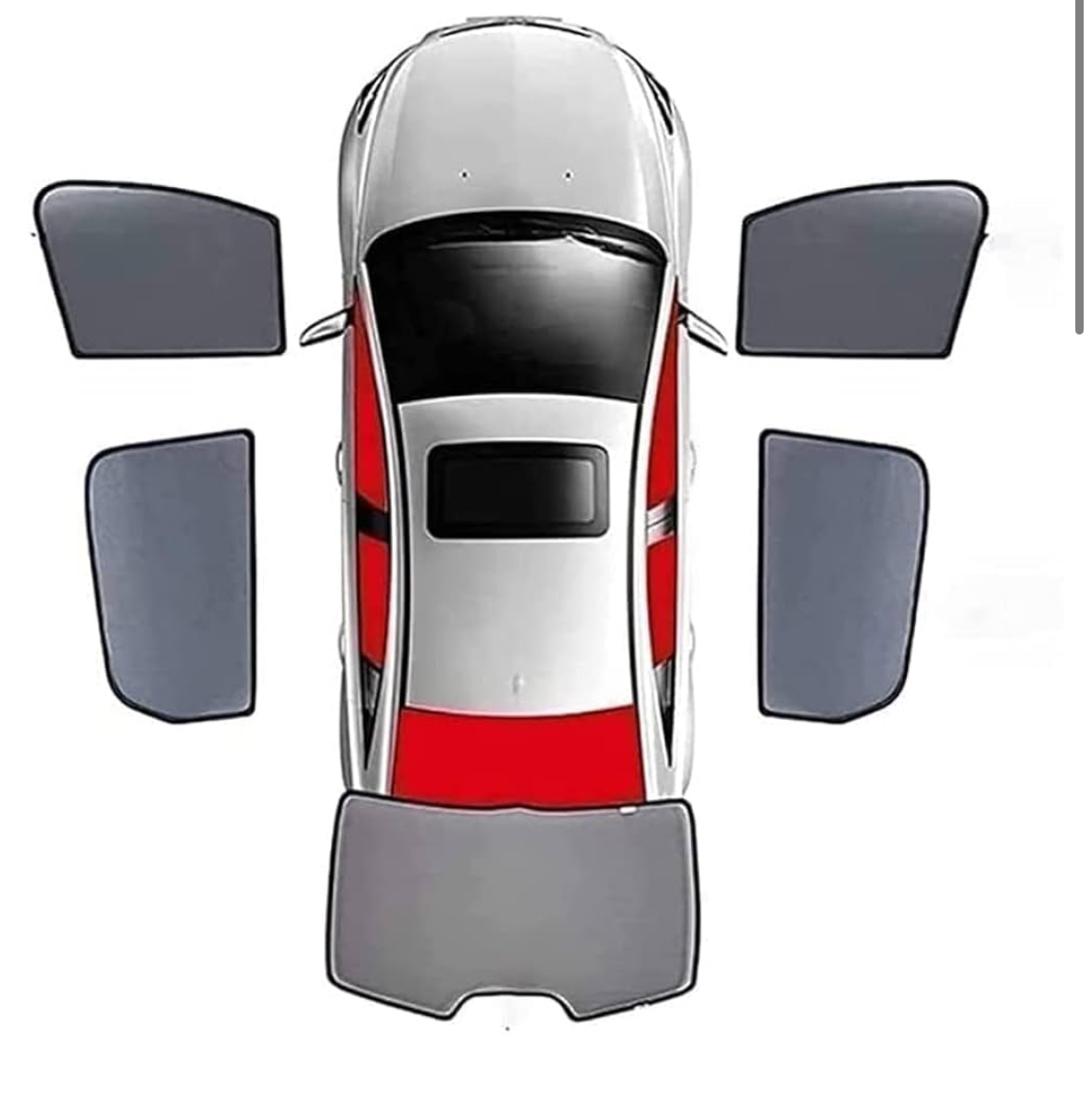 Volkswagen T-Cross (2018-2023) – 5-delig Voor en Achterportieren en Achterraam zonneschermen - Afbeelding 2